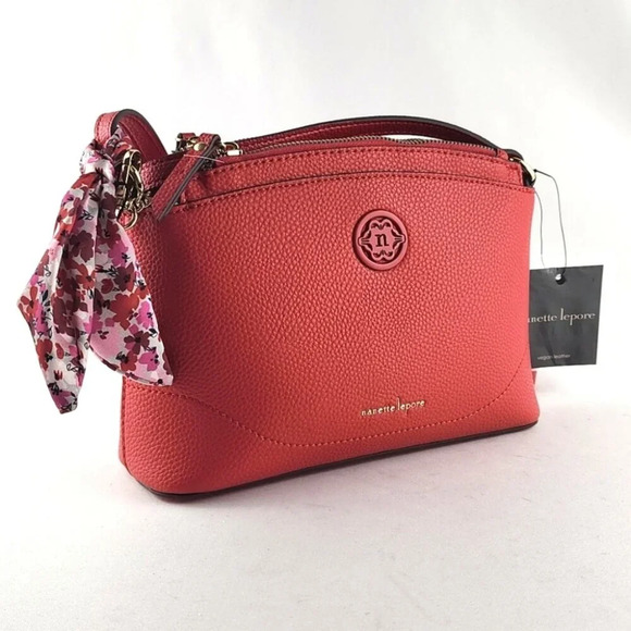 Nanette Lepore Handbags - Nanette Lepore Scarlet Farah Pebble Triple Small Crossbody Bag Vegan Leather